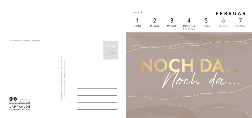 Weitere Ansicht: Romance-Postkartenkalender 2027 - I'm on your side