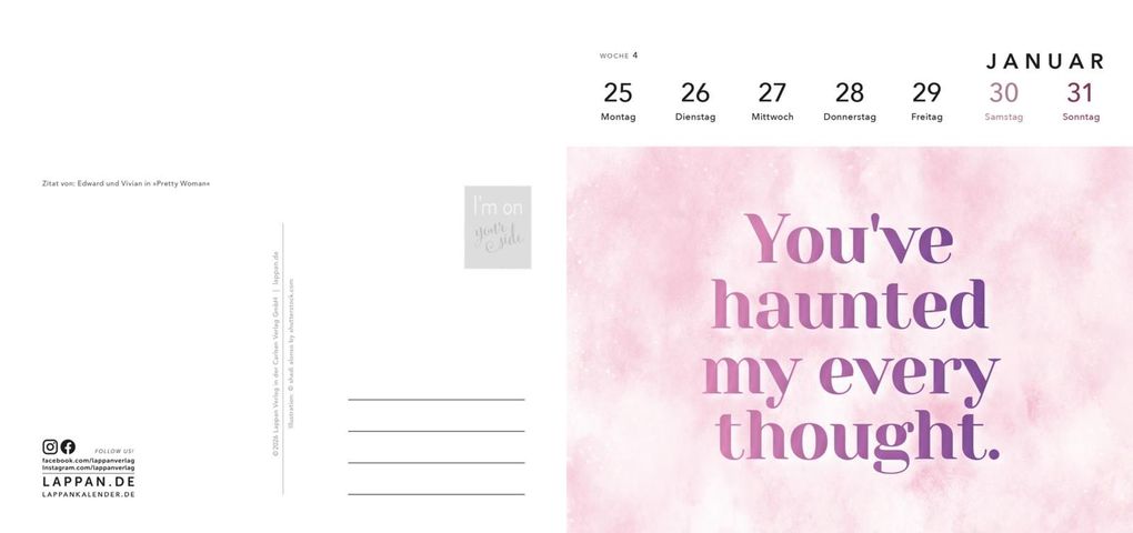 Weitere Ansicht: Romance-Postkartenkalender 2027 - I'm on your side