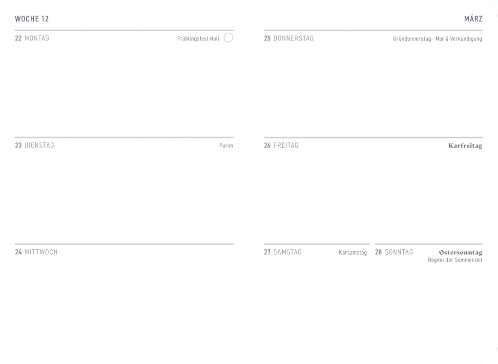 Weitere Ansicht: Wochenkalender 2027 - Purple