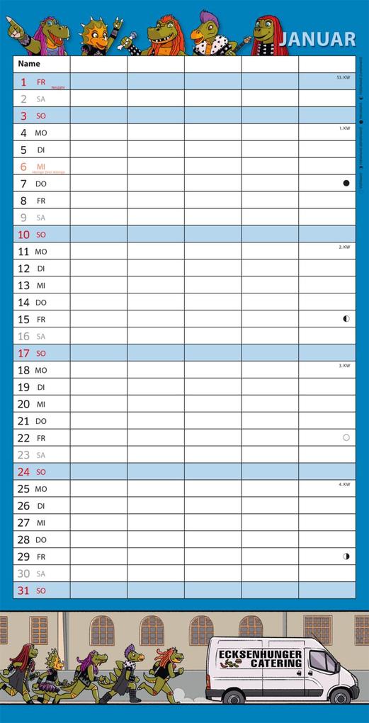 Weitere Ansicht: HeavySaurus Familienkalender 2027 | Adrian vom Baur