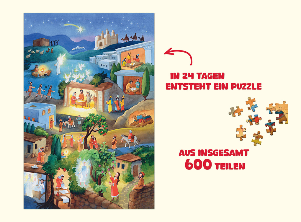 Weitere Ansicht: Mein großer Puzzle-Adventskalender - Die Weihnachtsgeschichte