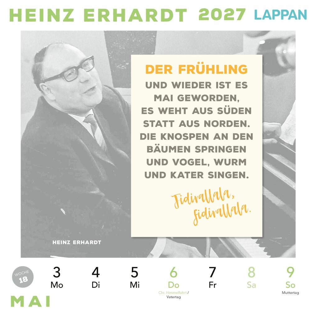 Weitere Ansicht: Heinz Erhardt: Postkartenkalender 2027 | Heinz Erhardt