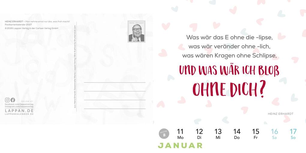 Weitere Ansicht: Heinz Erhardt: Postkartenkalender 2027 | Heinz Erhardt