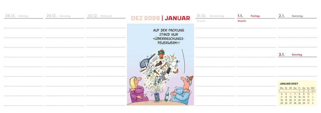 Weitere Ansicht: Uli Stein Wochenplaner 2027: Tischkalender | Uli Stein