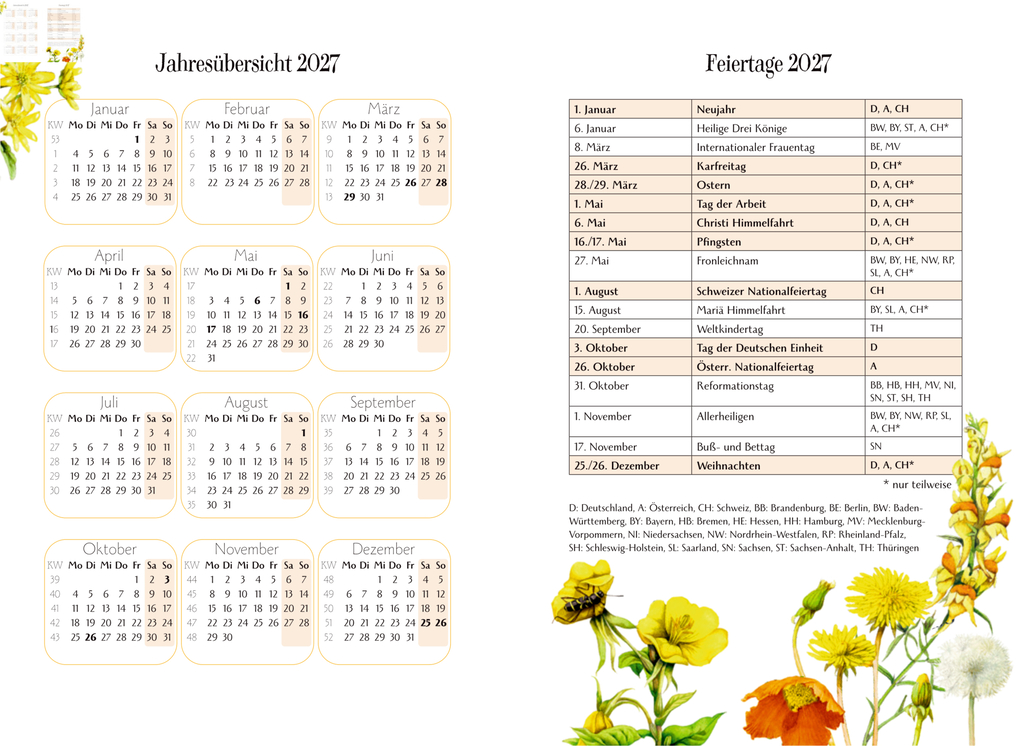 Weitere Ansicht: GlücksKalender 2027 - gelb