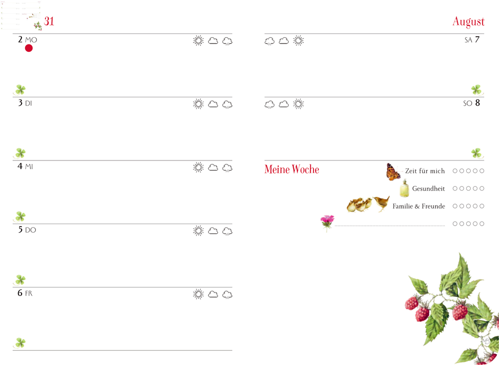 Weitere Ansicht: GlücksKalender 2027 - rot