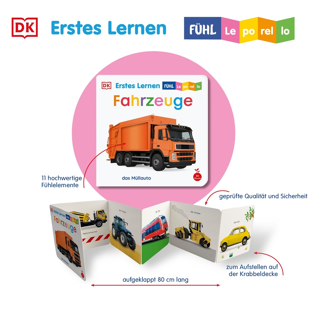 Weitere Ansicht: Erstes Lernen Fühl-Leporello. Fahrzeuge | DK Erstes Lernen