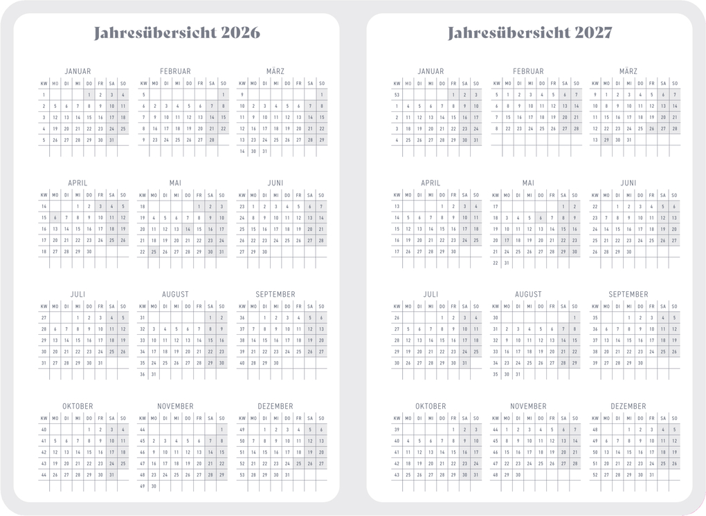 Weitere Ansicht: Wochenkalender 2027 - Yellow