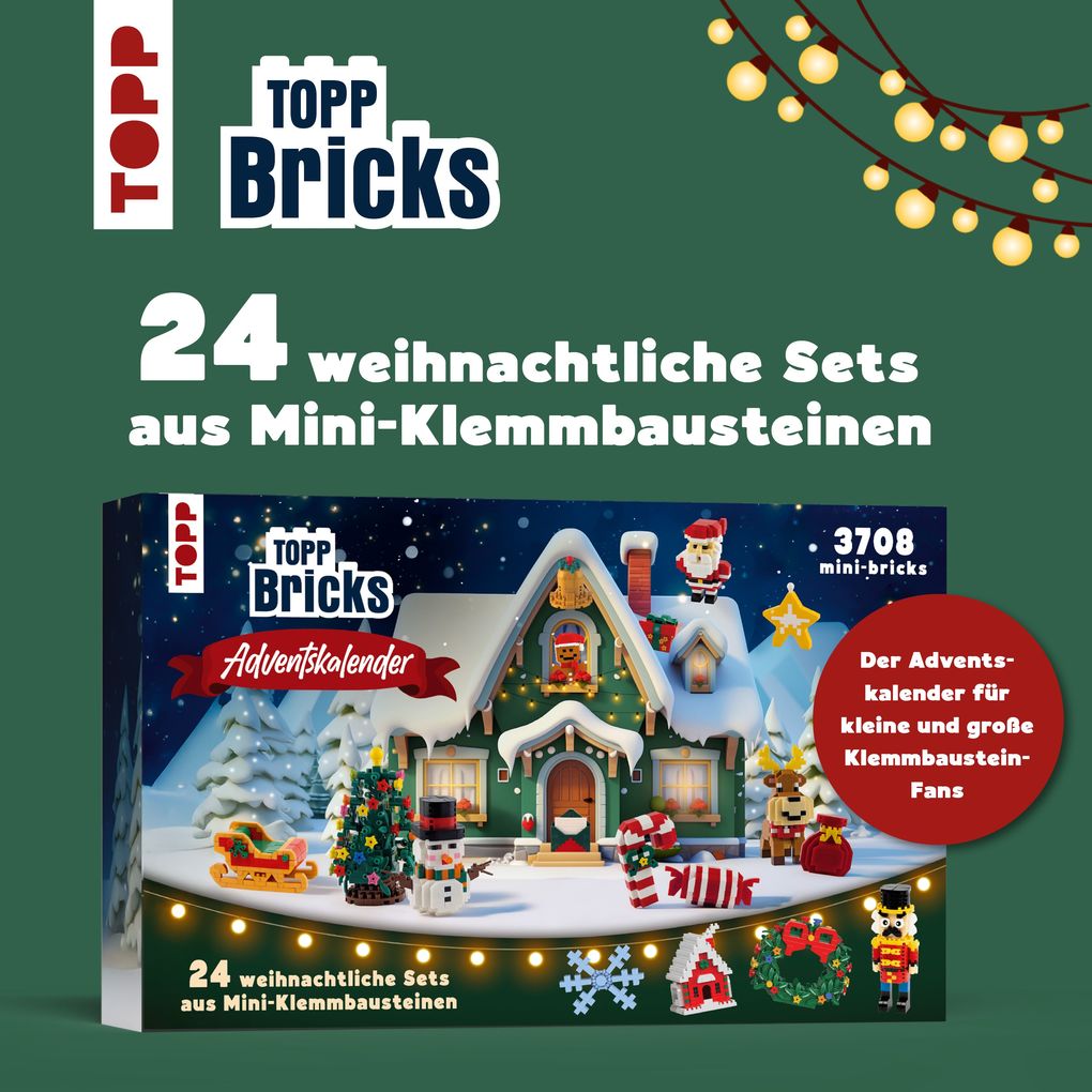 Weitere Ansicht: TOPP Bricks Adventskalender - 24 weihnachtliche Sets aus Mini-Klemmbausteinen