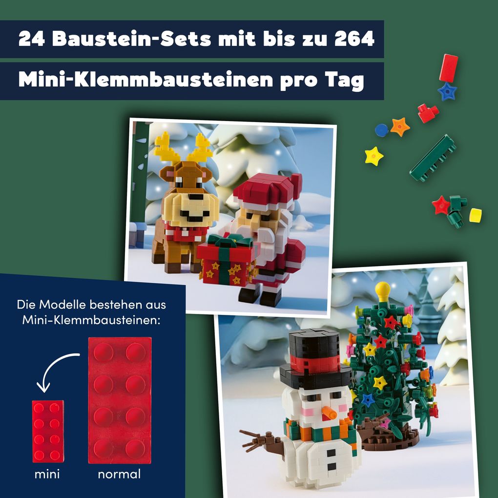 Weitere Ansicht: TOPP Bricks Adventskalender - 24 weihnachtliche Sets aus Mini-Klemmbausteinen