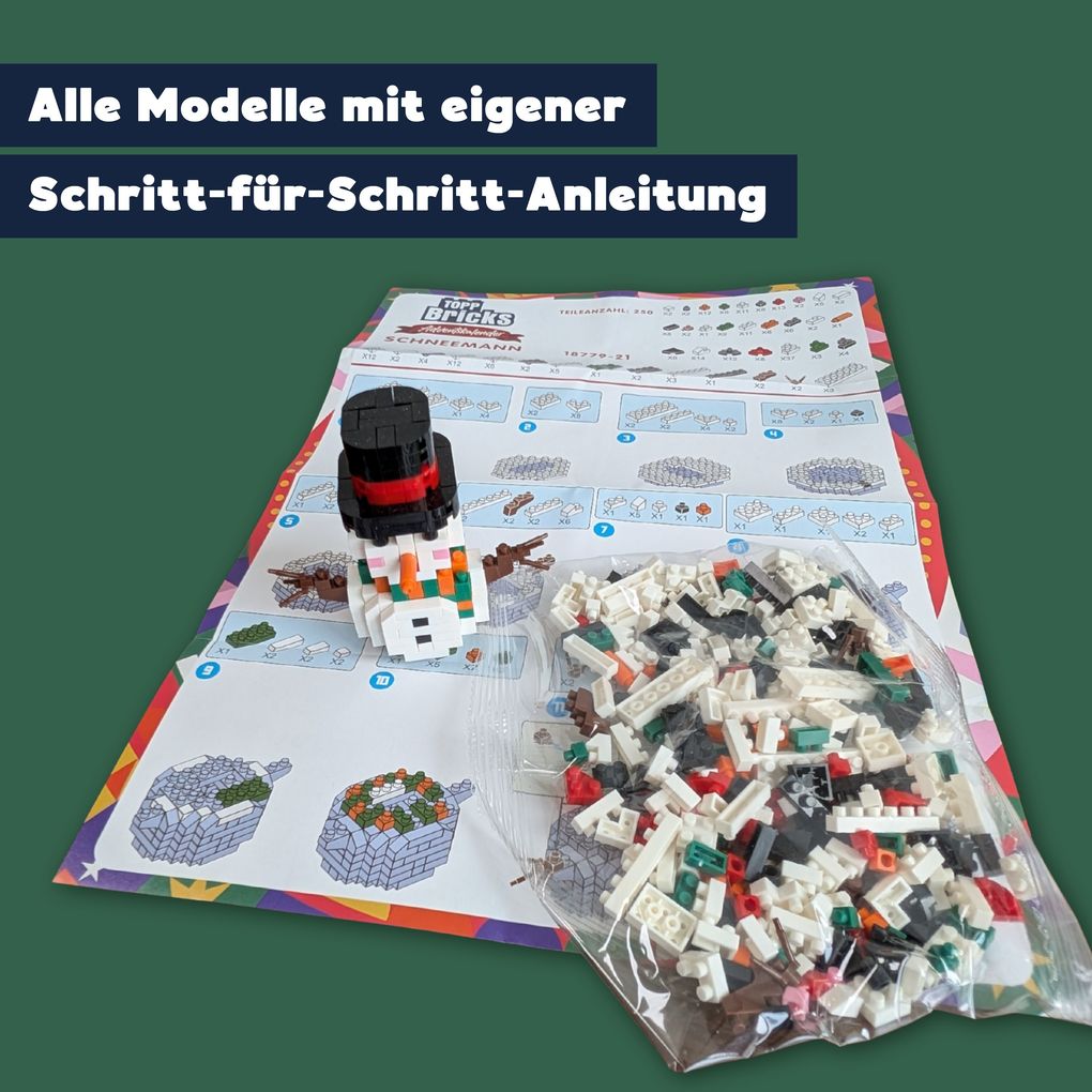 Weitere Ansicht: TOPP Bricks Adventskalender - 24 weihnachtliche Sets aus Mini-Klemmbausteinen