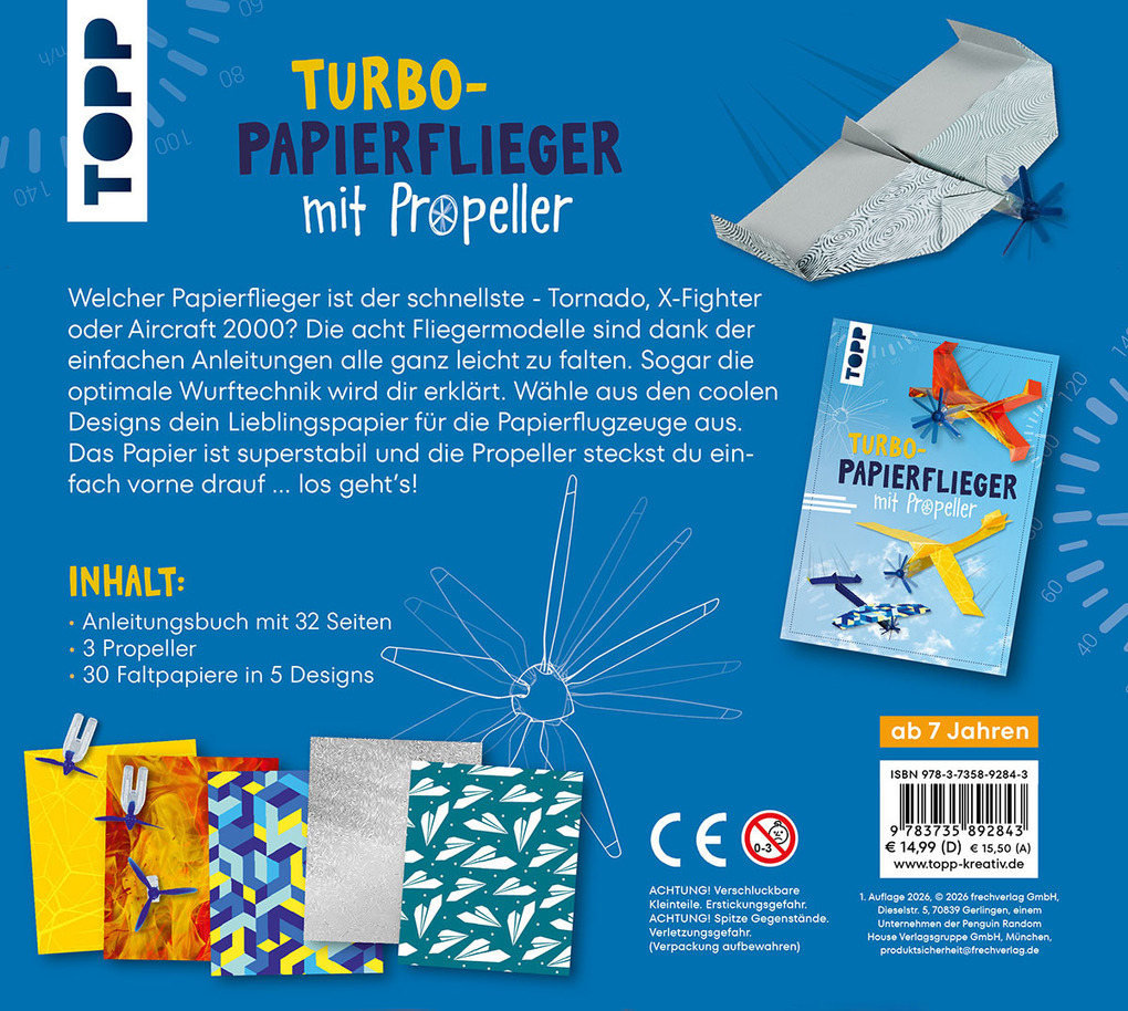 Weitere Ansicht: Kreativ-Set Turbo-Papierflieger mit Propeller | Christian Saile