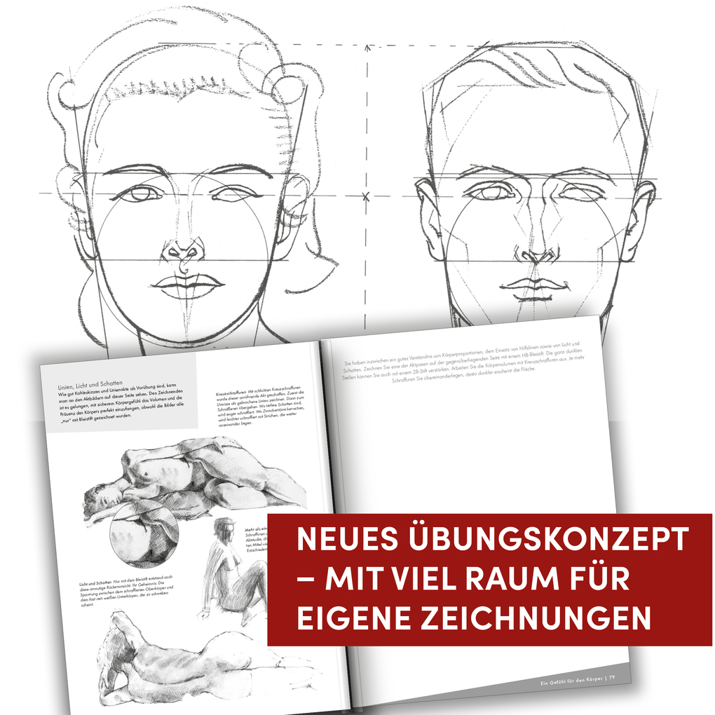 Weitere Ansicht: Die Kunst des Zeichnens Übungsbuch - Menschen. Mit neuem Trainingskonzept | Frechverlag