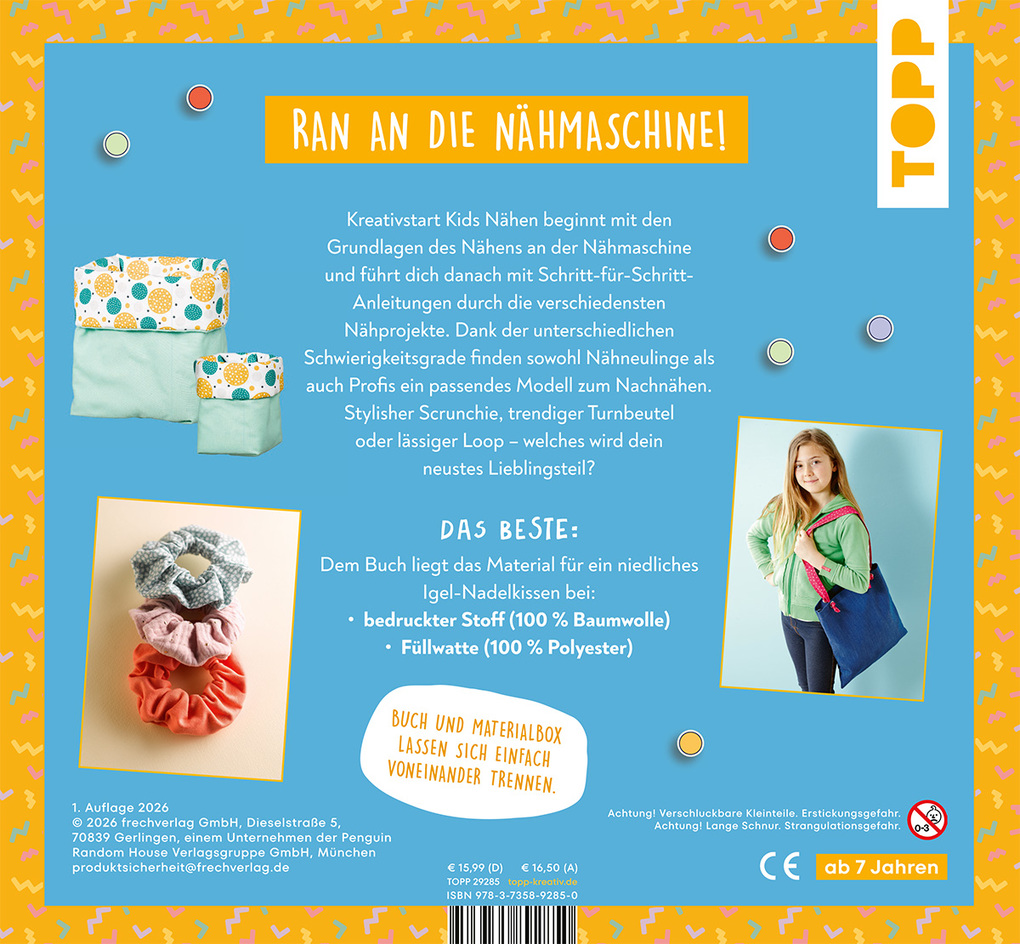 Weitere Ansicht: Kreativstart Kids Nähen. Anleitungsbuch und Material | Ina Andresen