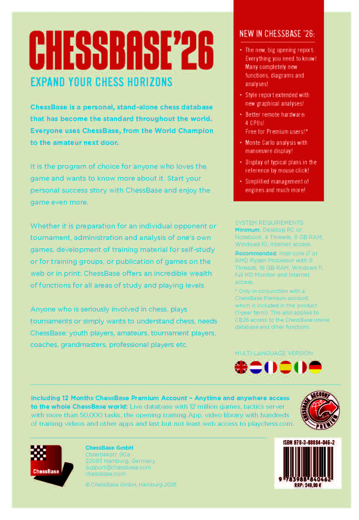 Weitere Ansicht: ChessBase '26 - Start-Paket (Code in Box)