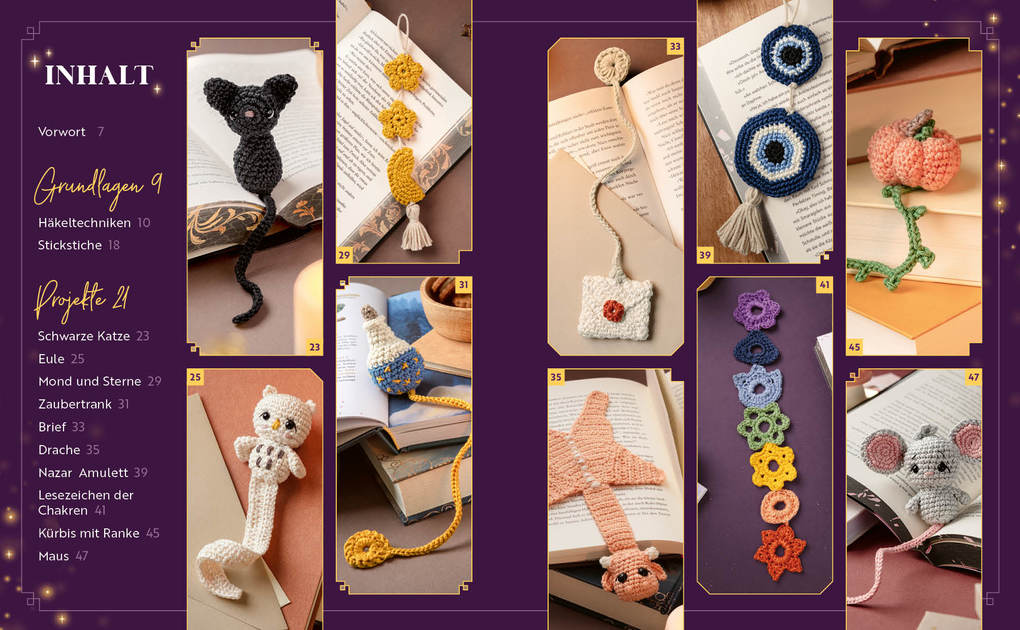 Weitere Ansicht: Magische Amigurumi-Lesezeichen häkeln | Linda Urbanneck