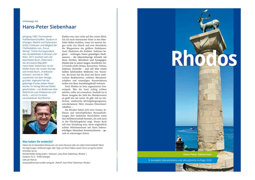 Weitere Ansicht: MICHAEL MÜLLER Reiseführer Rhodos | Hans-Peter Siebenhaar