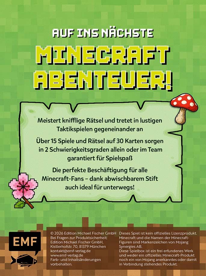 Weitere Ansicht: Kartenspiel: Mini-Games für Minecraft-Fans - mit abwischbarem Stift