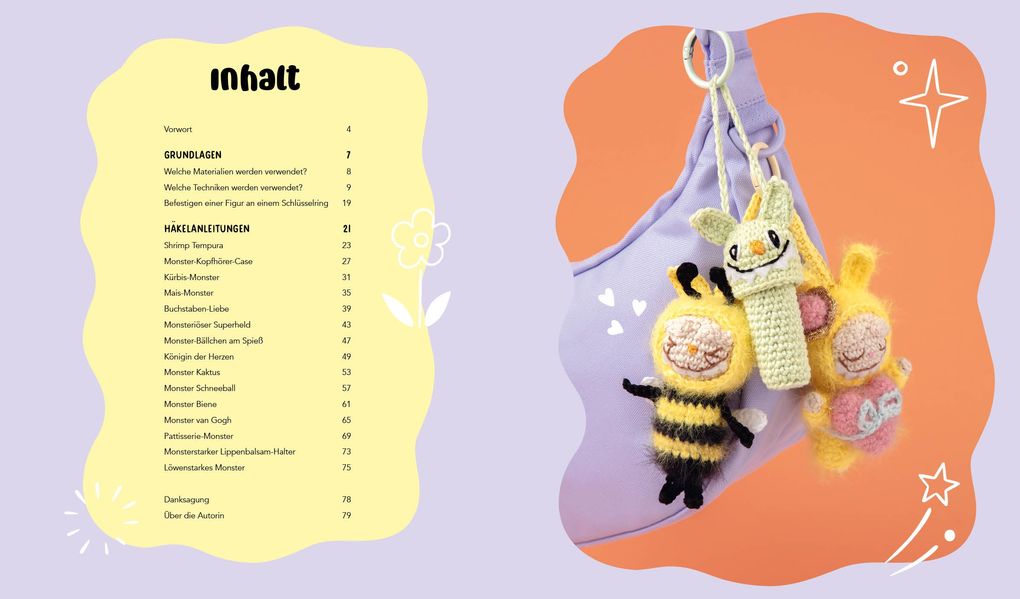 Weitere Ansicht: Schlüsselanhänger häkeln: Mini-Monster für Labubu-Fans | Yvonne Rapp