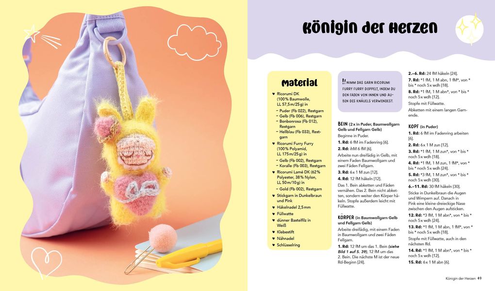 Weitere Ansicht: Schlüsselanhänger häkeln: Mini-Monster für Labubu-Fans | Yvonne Rapp