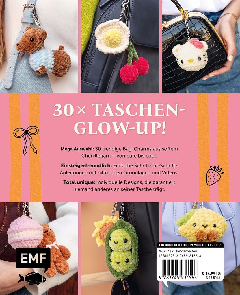 Weitere Ansicht: Make it yours! Supersüße Bag Charms häkeln mit @therapyonmyhook | Lina-Marie Bornewasser