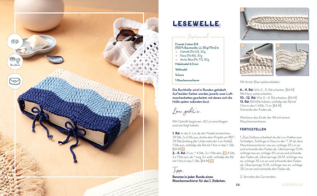 Weitere Ansicht: Buchhüllen häkeln - mit crochetinglara | Lara Lenhardt