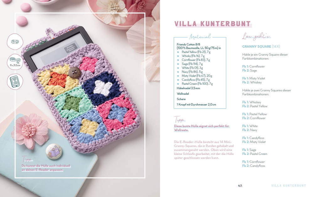 Weitere Ansicht: Buchhüllen häkeln - mit crochetinglara | Lara Lenhardt