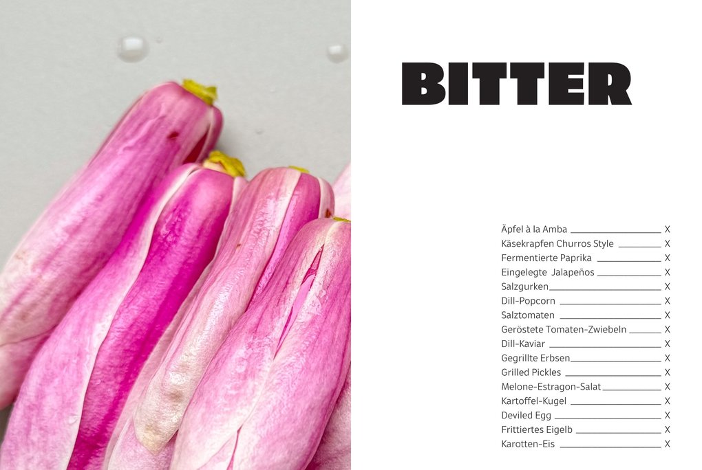 Weitere Ansicht: Süß. Salzig. Sauer. Bitter. Umami. | Ana Romas