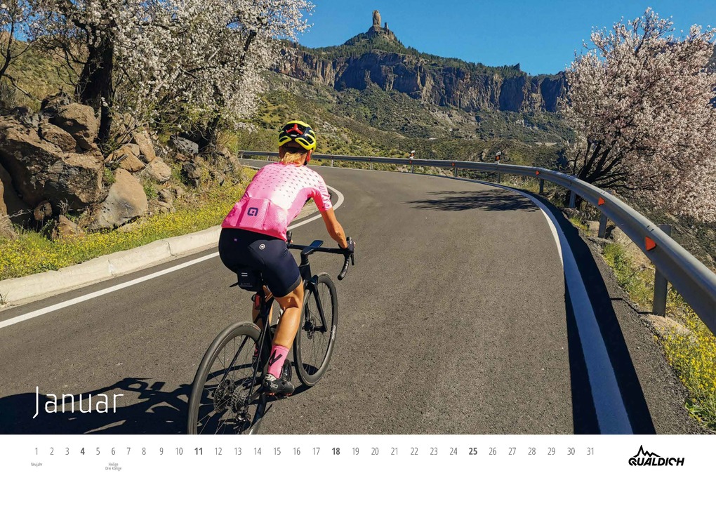 Weitere Ansicht: quäldich.de-Rennrad-Kalender 2026 Format DIN A2