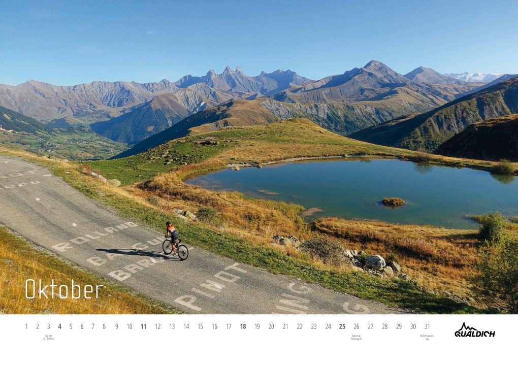 Weitere Ansicht: quäldich.de-Rennrad-Kalender 2026 Format DIN A2