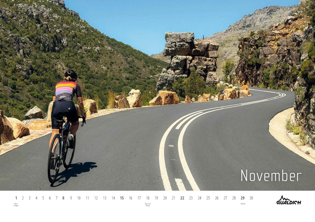 Weitere Ansicht: quäldich.de-Rennrad-Kalender 2026 Format DIN A2
