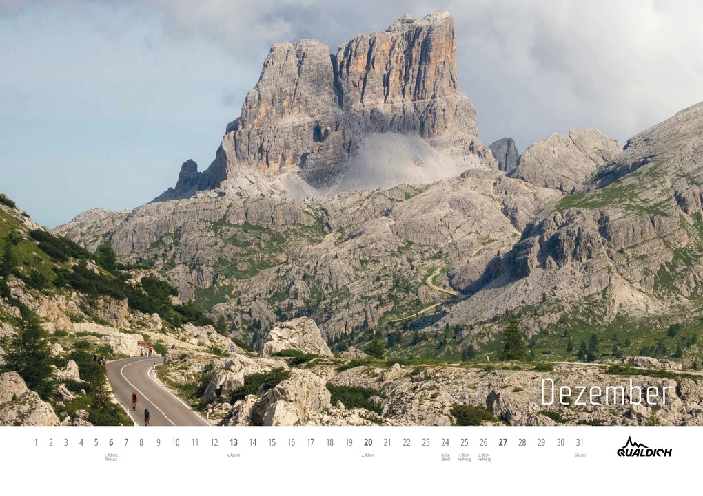 Weitere Ansicht: quäldich.de-Rennrad-Kalender 2026 Format DIN A2