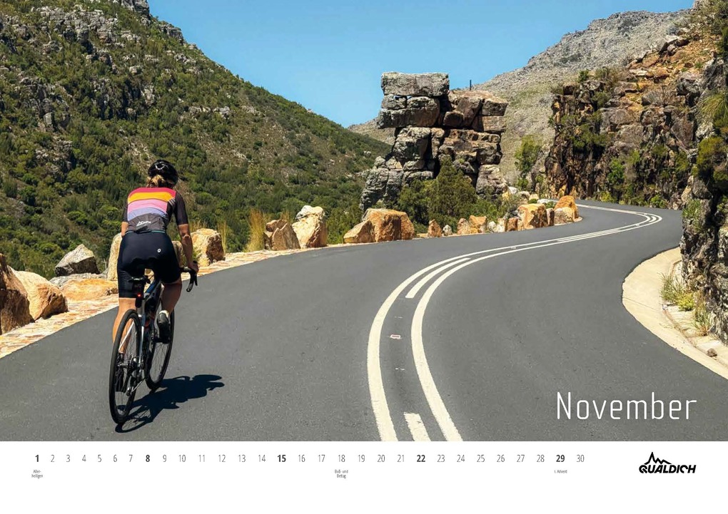 Weitere Ansicht: quäldich.de-Rennrad-Kalender 2026 Format DIN A3