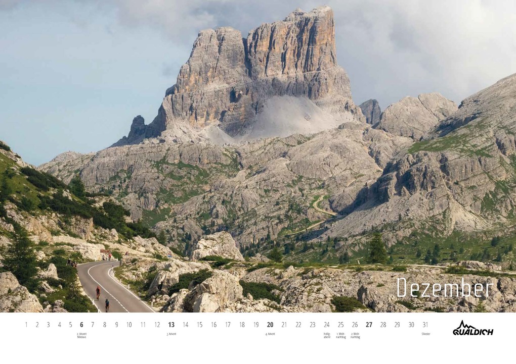 Weitere Ansicht: quäldich.de-Rennrad-Kalender 2026 Format DIN A3