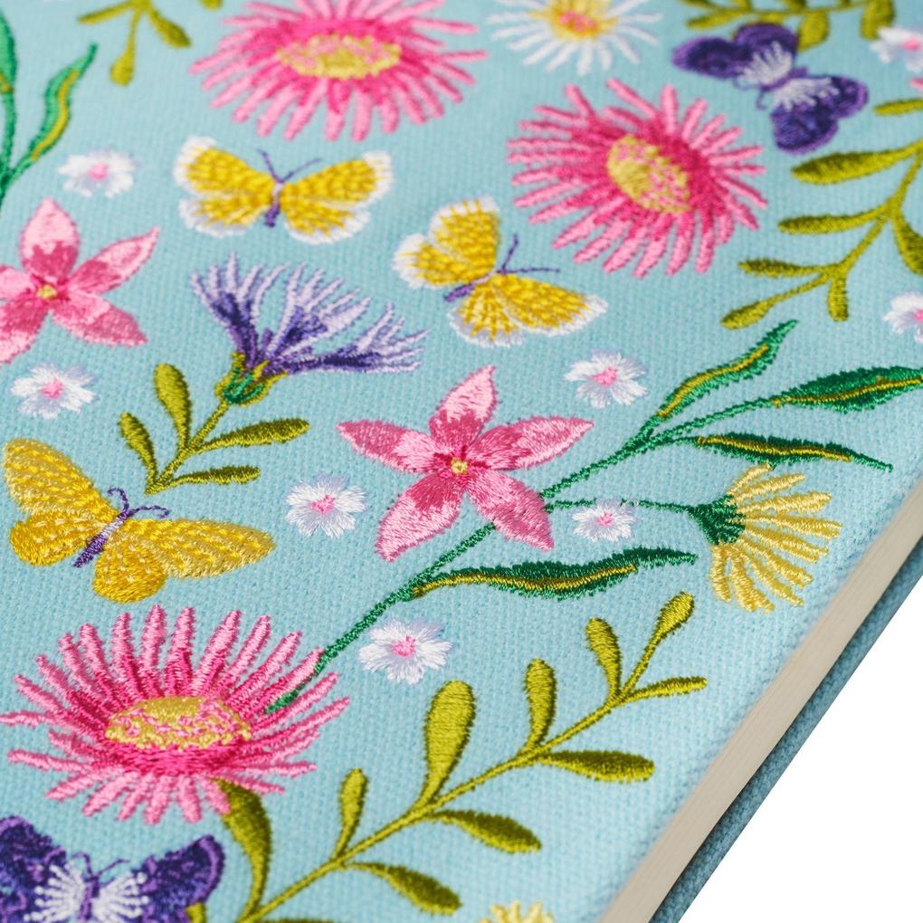 Weitere Ansicht: Blütenträume Notizbuch bestickt, A5 - 240 Seiten, mint