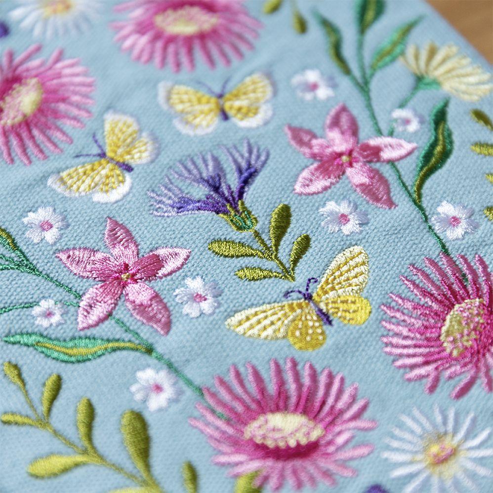 Weitere Ansicht: Blütenträume Notizbuch bestickt, A5 - 240 Seiten, mint