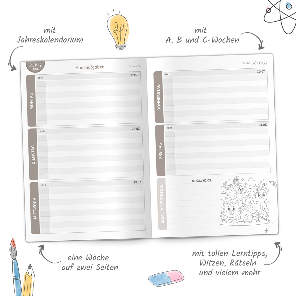 Weitere Ansicht: TRÖTSCH - Jahresbezogenes Hausaufgabenheft Grundschule Hund 26/27