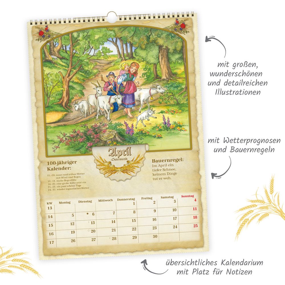 Weitere Ansicht: TRÖTSCH - Großbildkalender Bauernkalender 2027 mit Wetterprognosen Bauernregeln und Ferienterminen