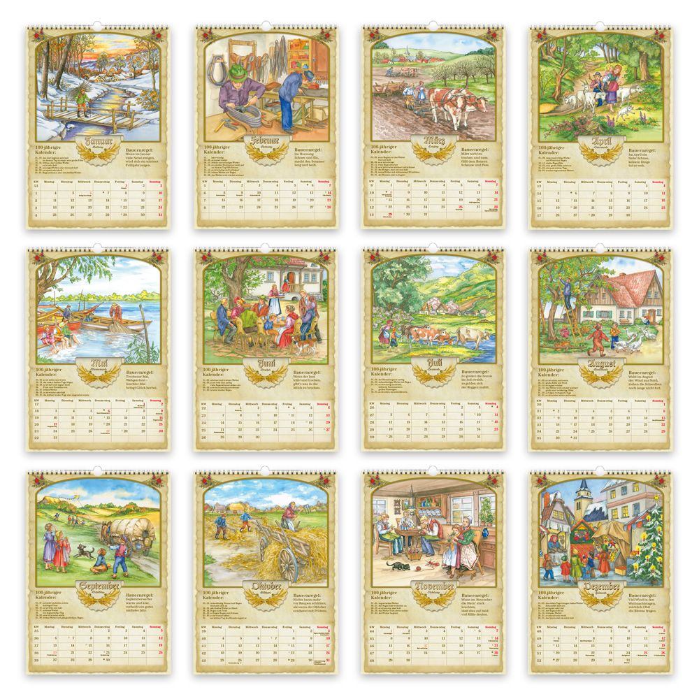 Weitere Ansicht: TRÖTSCH - Großbildkalender Bauernkalender 2027 mit Wetterprognosen Bauernregeln und Ferienterminen