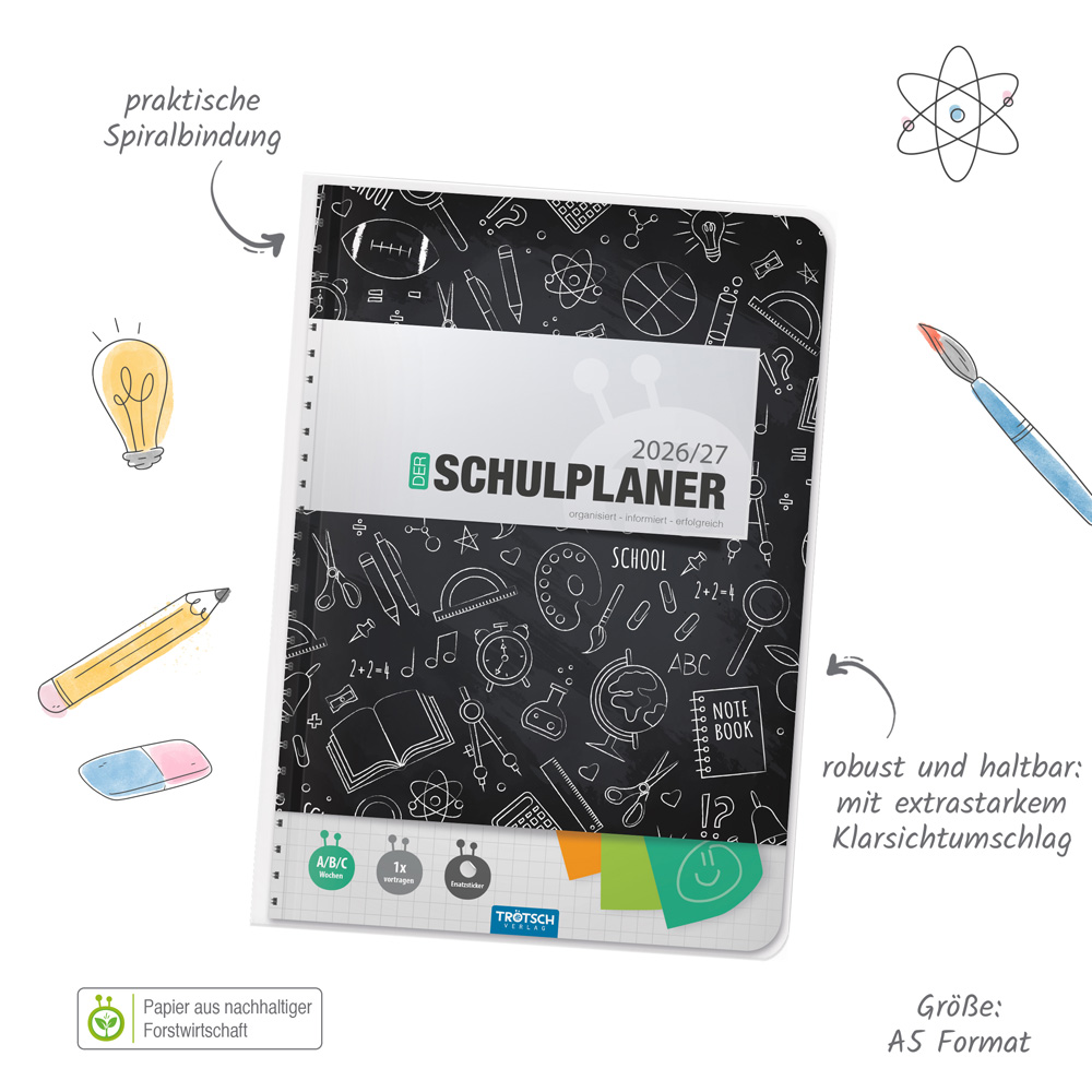 Weitere Ansicht: TRÖTSCH - Schulplaner Schwarz 26/27