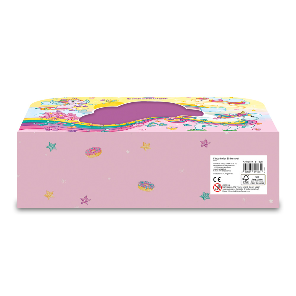 Weitere Ansicht: TRÖTSCH - Kinderkoffer mit Fenster und Glitzerfolie gefüllt Einhornwelt
