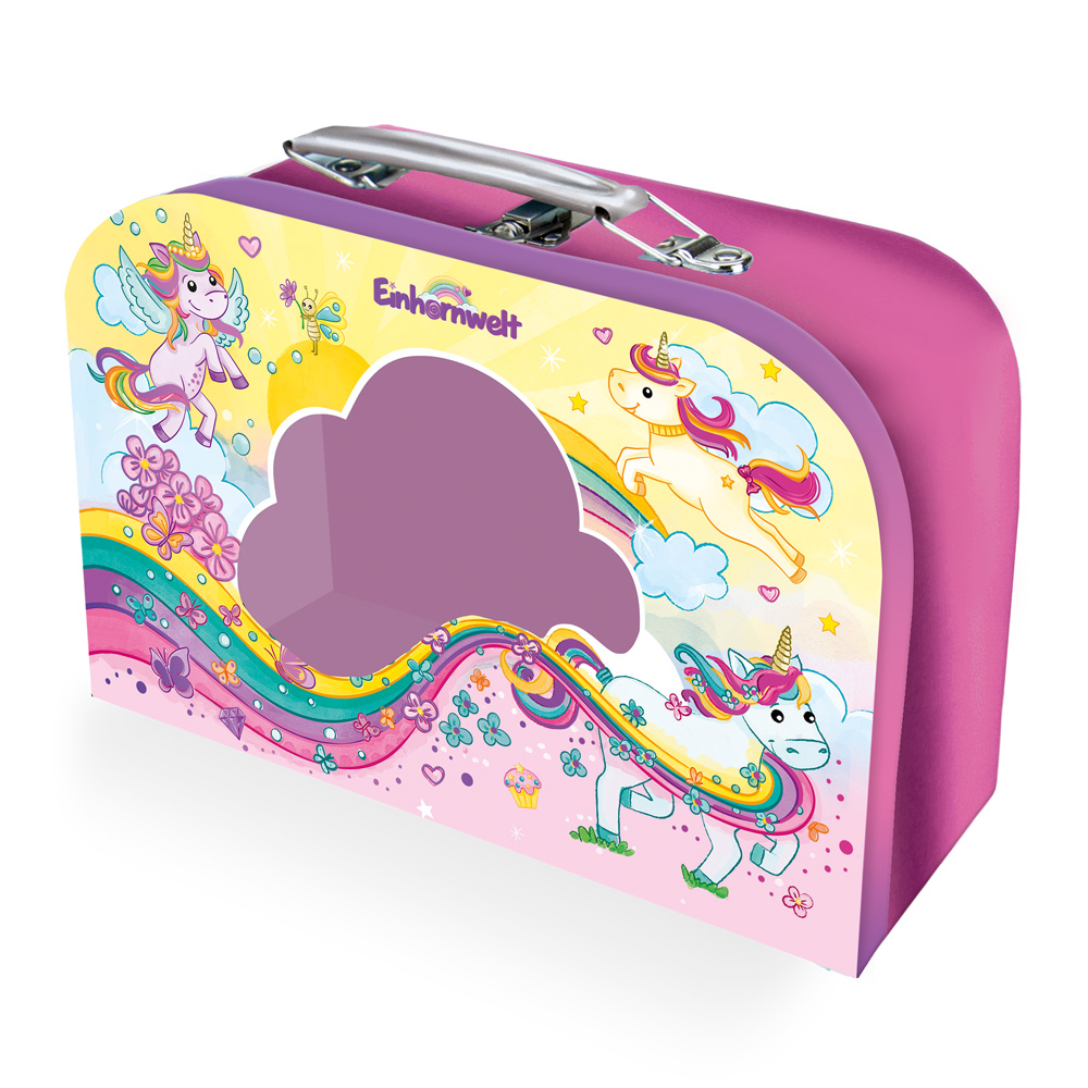 Weitere Ansicht: TRÖTSCH - Kinderkoffer mit Fenster und Glitzerfolie gefüllt Einhornwelt