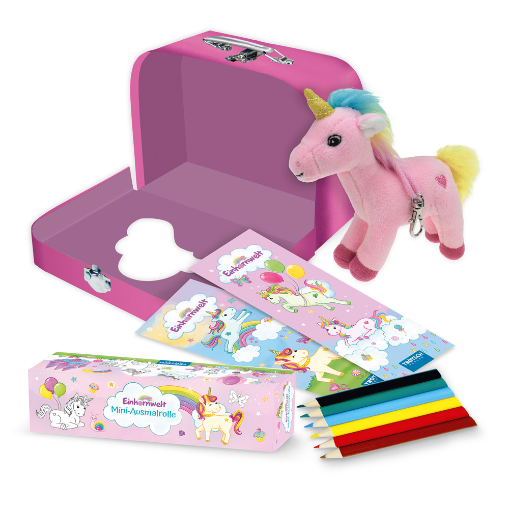 Weitere Ansicht: TRÖTSCH - Kinderkoffer mit Fenster und Glitzerfolie gefüllt Einhornwelt
