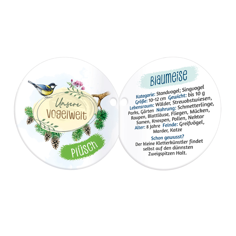 Weitere Ansicht: TRÖTSCH - Unsere Vogelwelt Plüsch Blaumeise 12 cm mit Karabiner