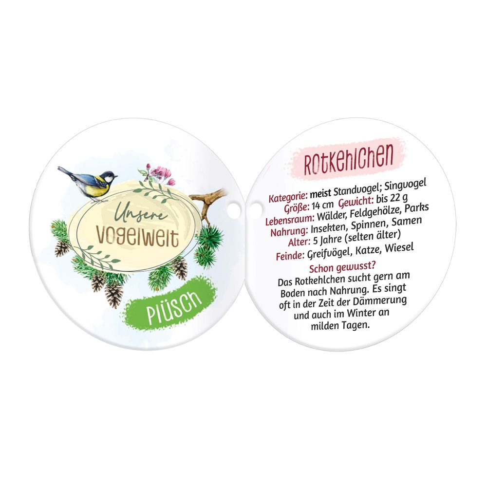 Weitere Ansicht: TRÖTSCH - Unsere Vogelwelt Plüsch-Rotkehlchen 12 cm mit Karabiner