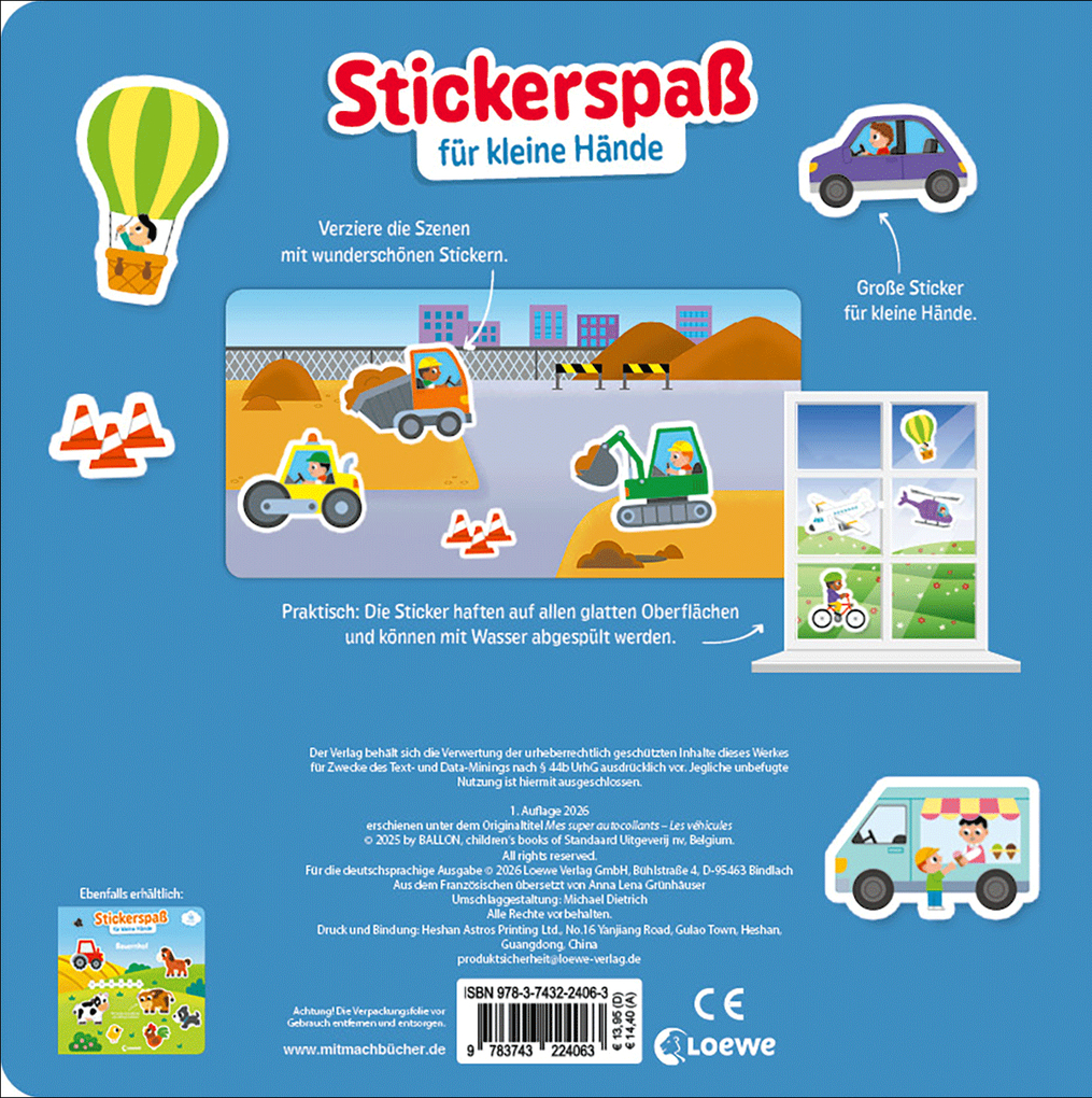 Weitere Ansicht: Stickerspaß für kleine Hände - Fahrzeuge