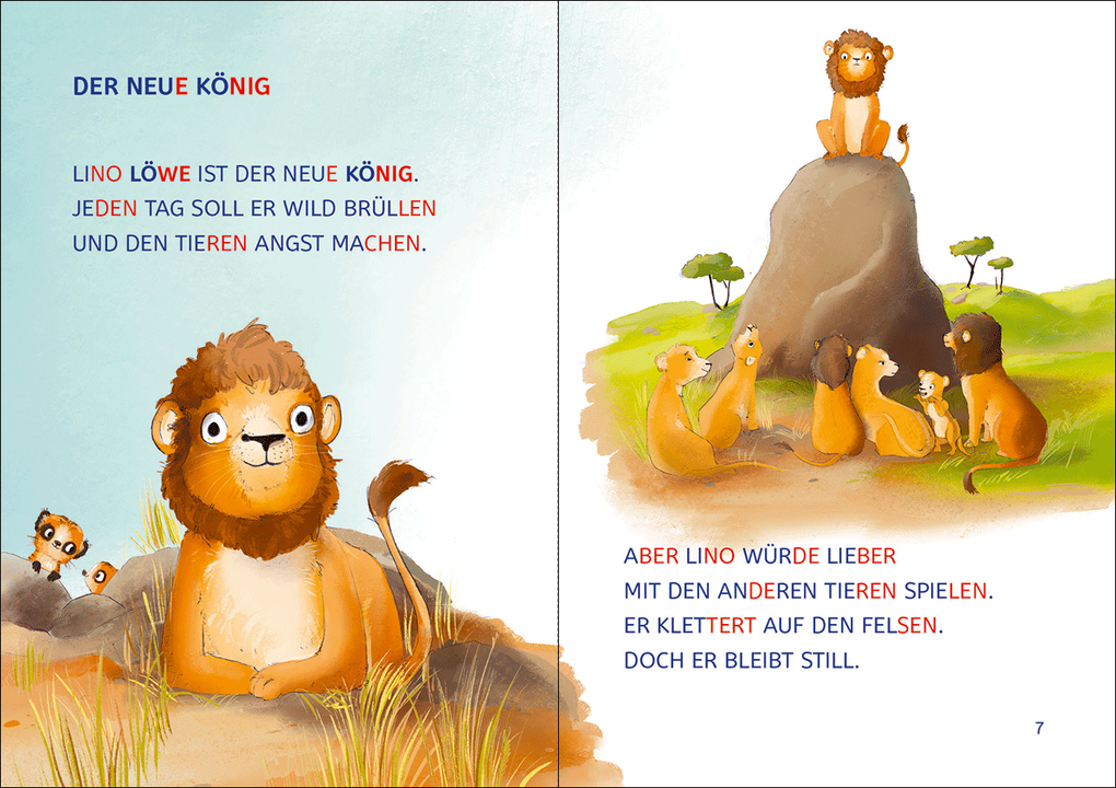 Weitere Ansicht: Leselöwen 1. Klasse - Ein Löwe findet Freunde (Großbuchstabenausgabe) | Gesa Neitzel