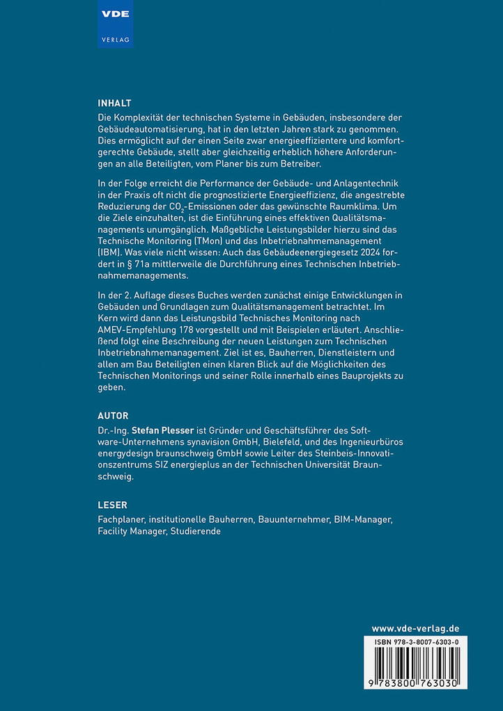 Weitere Ansicht: Technisches Monitoring und Inbetriebnahmemanagement | Stefan Plesser