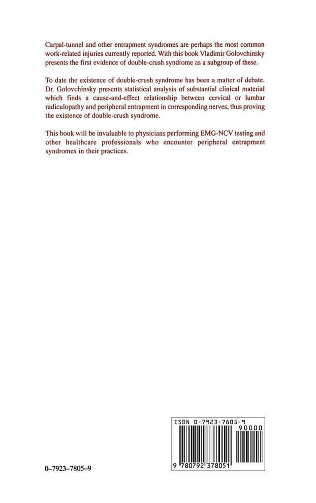 Weitere Ansicht: Double-Crush Syndrome | Vladimir Golovchinsky