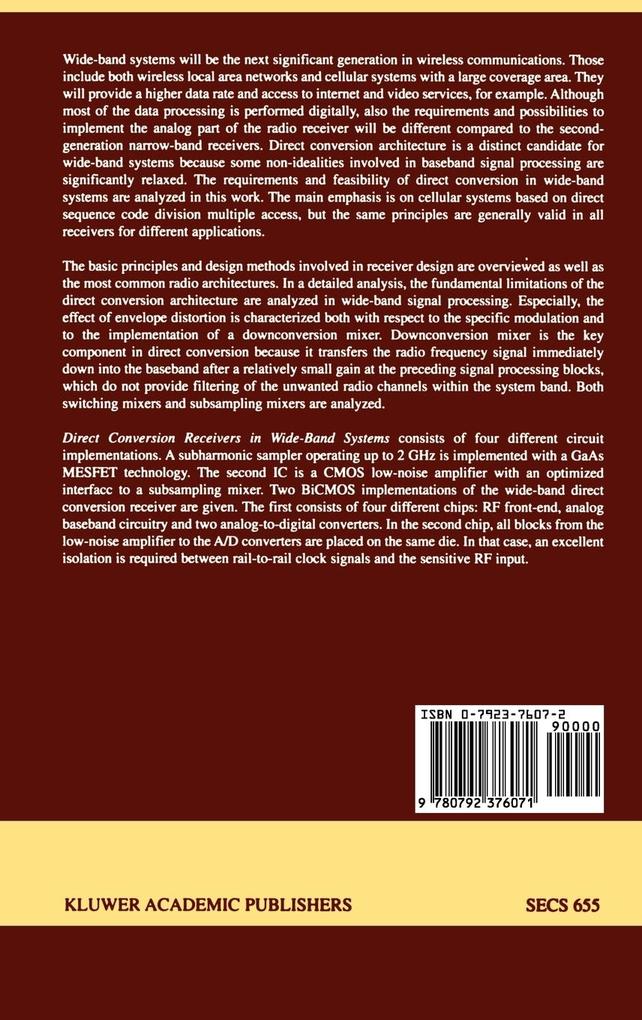 Weitere Ansicht: Direct Conversion Receivers in Wide-Band Systems | Aarno Pärssinen